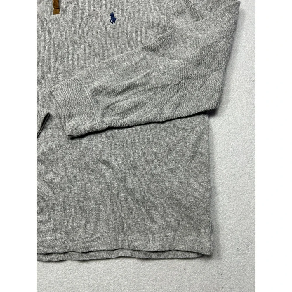 Polo Ralph Lauren Quarter Zip Pullover Cotton Gray Large Mens